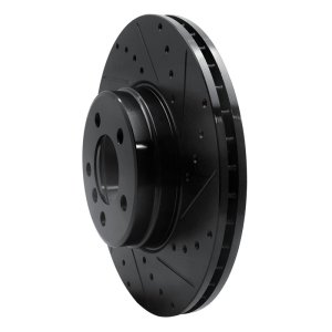 Land Rover Range Rover Brake Rotor (1) - Front Right - R1 Concepts - Drilled & Slotted - Black - `03-`05